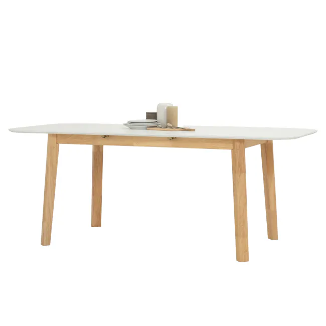 Waylen Extendable Dining Table 1.5m-1.95m - White, Natural - 7