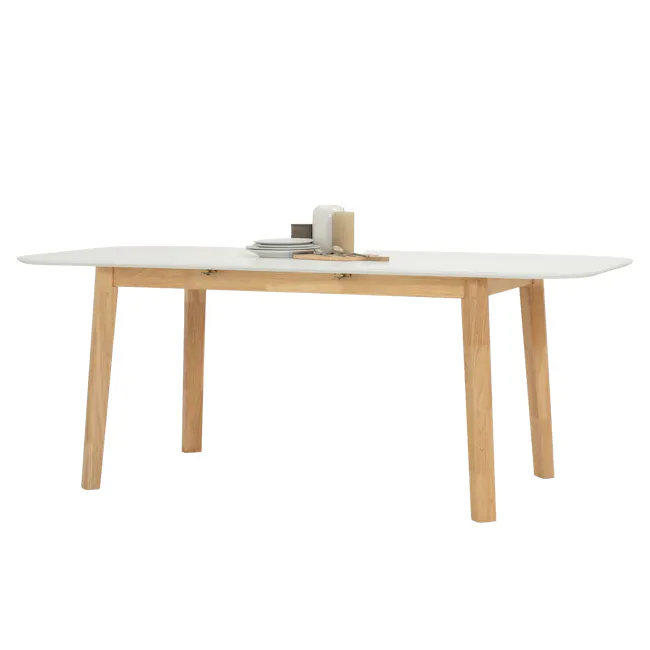 Waylen Extendable Dining Table 1.5m-1.95m - White, Natural - 7