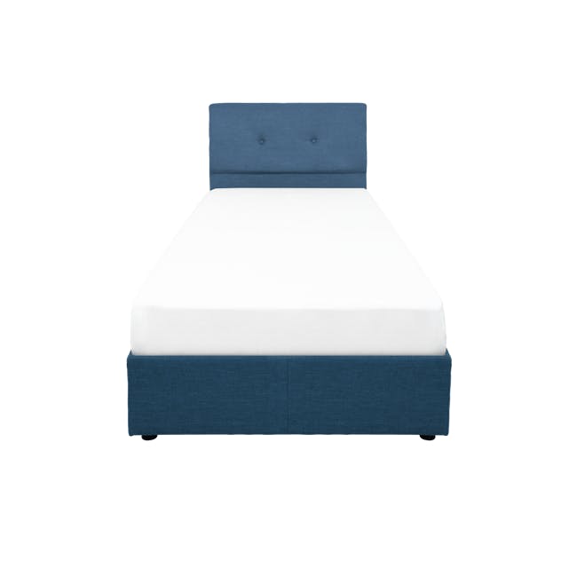 ESSENTIALS Single Headboard Box Bed - Denim (Fabric) - 0