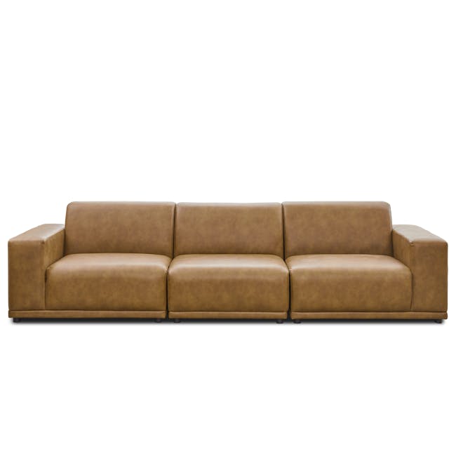 Milan 3 Seater Sofa - Tan (Faux Leather) - 13