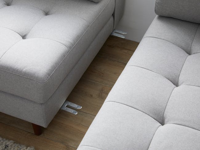 Nolan L-Shaped Sofa - Slate (Fabric) - 13