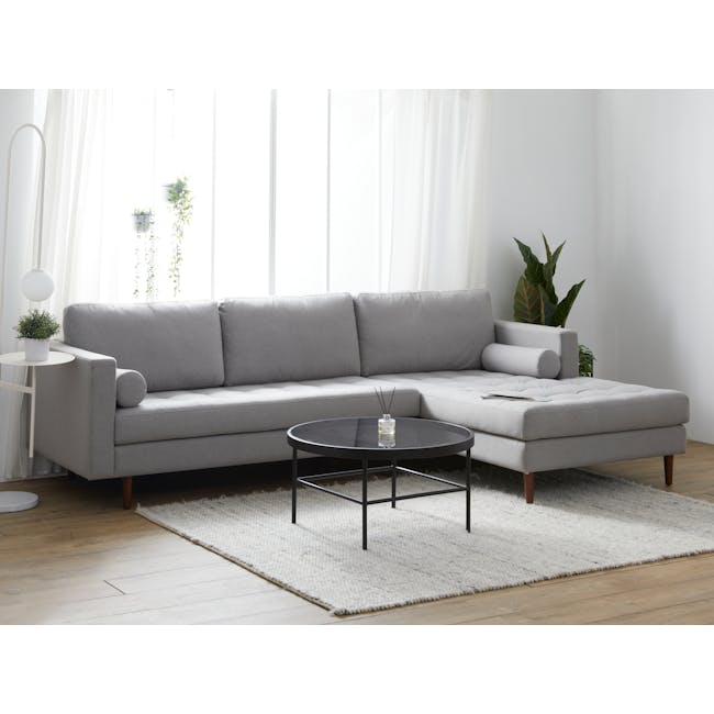 Nolan L-Shaped Sofa - Slate (Fabric) - 1