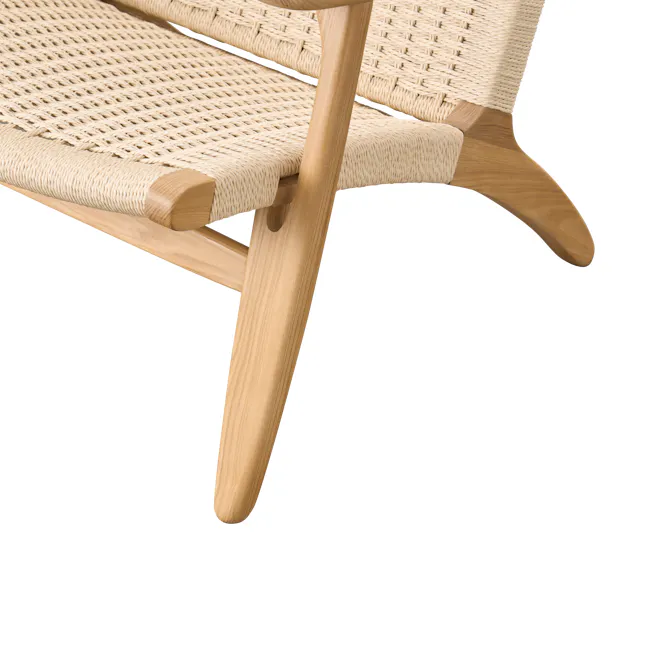 Gretta Rattan Lounge Chair - Natural - 7 - Wicker chair with wooden legs, natural wood finish, woven texture, curved design