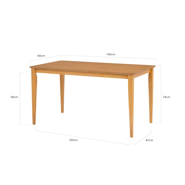 Charmant Dining Table 1.4m - Natural - 4
