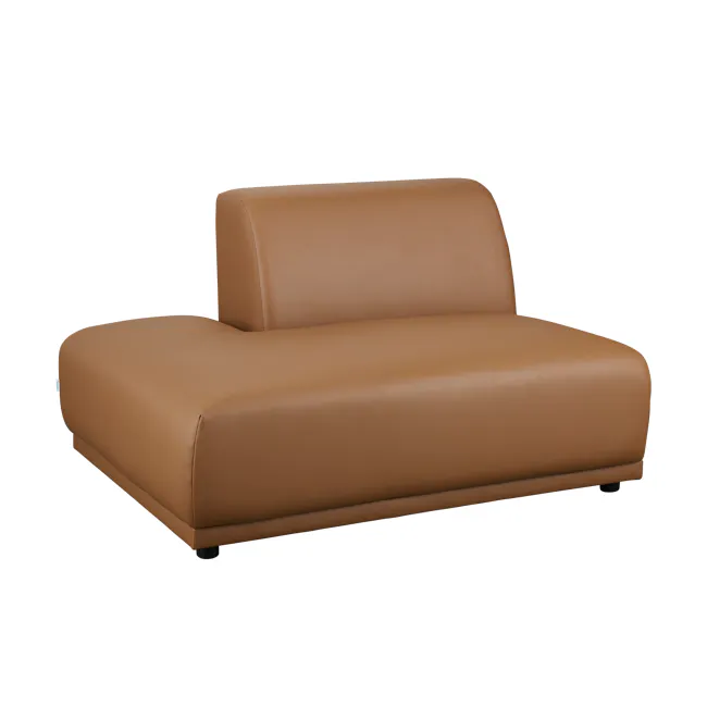 Milan 4 Seater Corner Extended Sofa - Caramel Tan (Faux Leather) - 32 - Leather sofa, brown leather, modern design