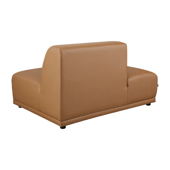 Milan 4 Seater Corner Extended Sofa - Caramel Tan (Faux Leather) - 34 - Leather sofa, brown leather, modern design