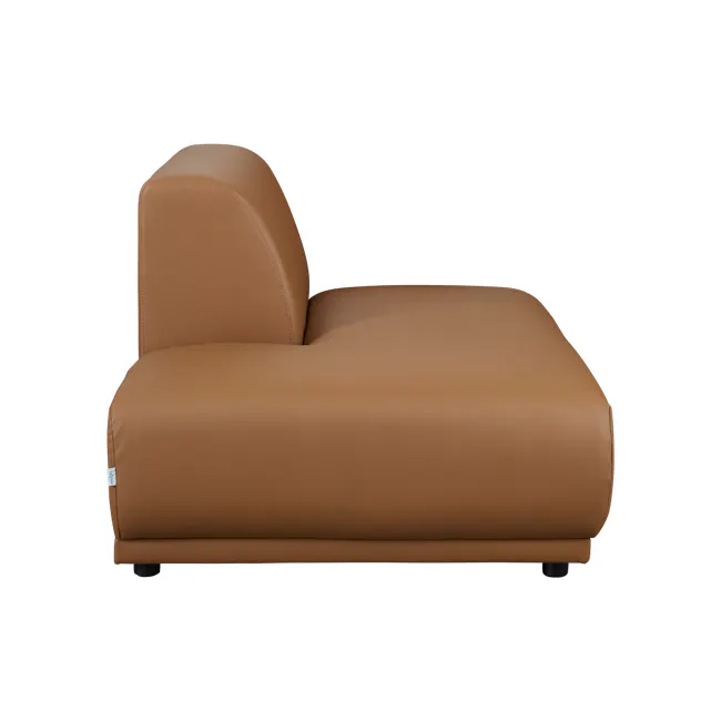 Milan Duo Extended Sofa - Caramel Tan (Faux Leather) - 17 - Leather sofa, brown leather, cushioned seat, ergonomic design