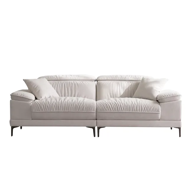 Sense 3 Seater Sofa with Adjustable Headrest - Ivory (Fabric)