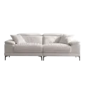 Sense 3 Seater Sofa with Adjustable Headrest - Ivory (Fabric)