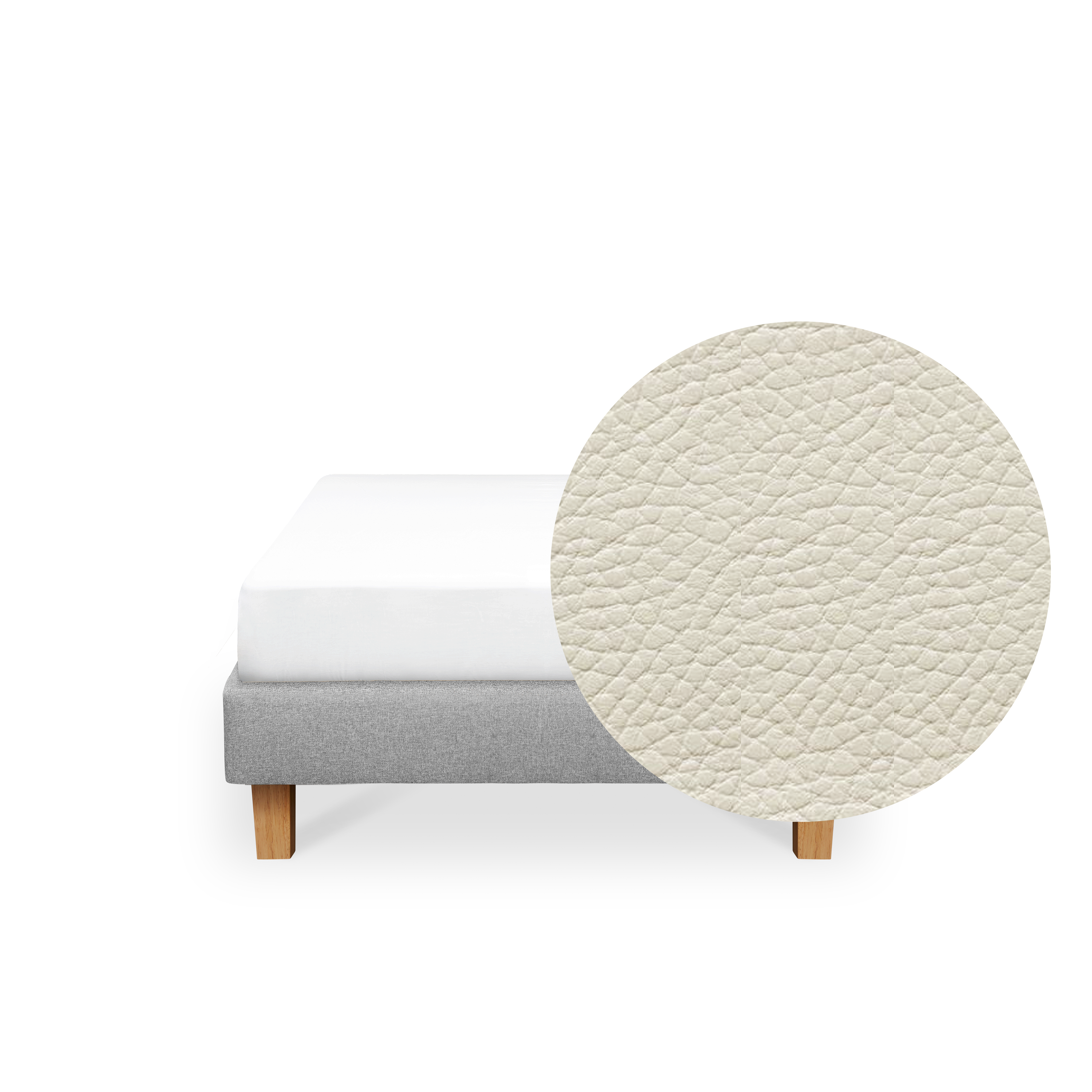 ESSENTIALS Single Divan Bed - Snow (Faux leather)