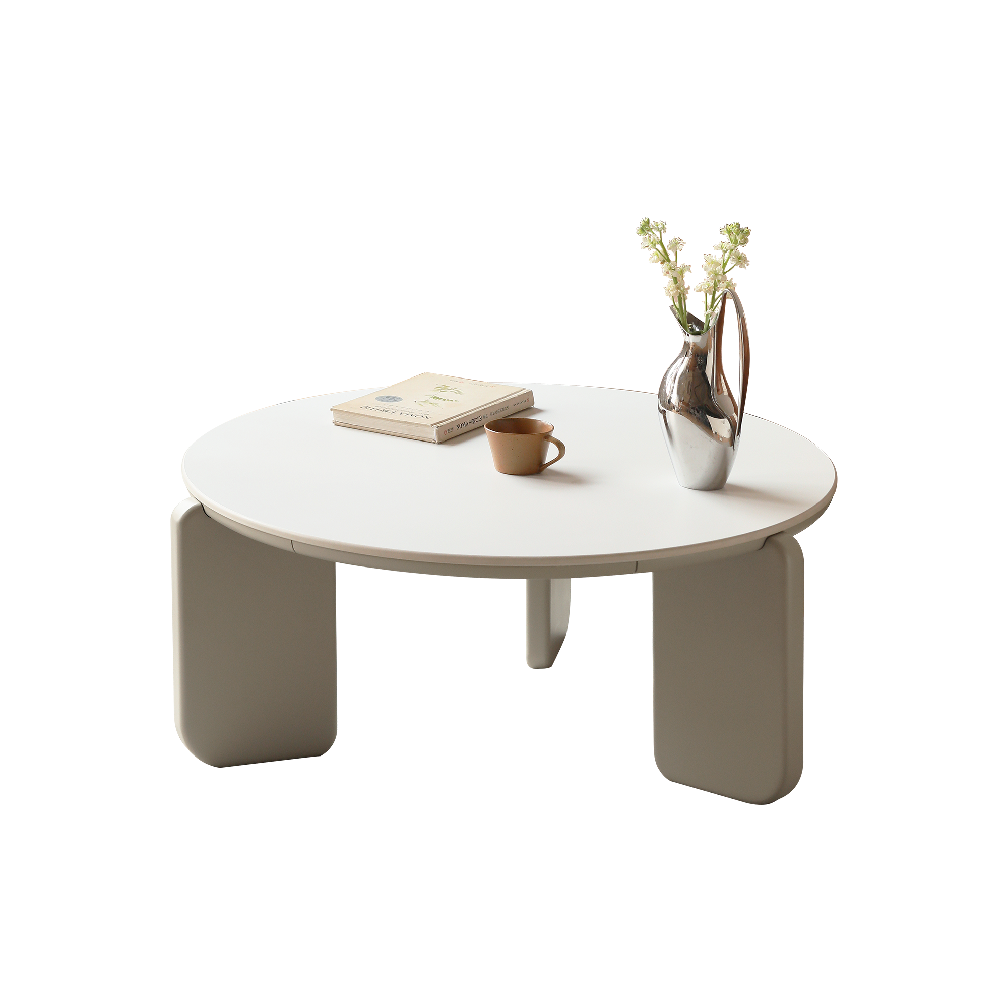 Blair Round Coffee Table - Grey, Sintered Stone