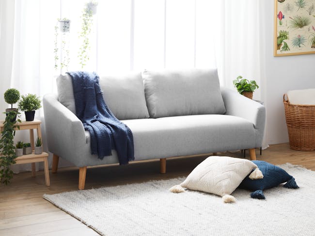 Hana 3 Seater Sofa - Light Grey - 1