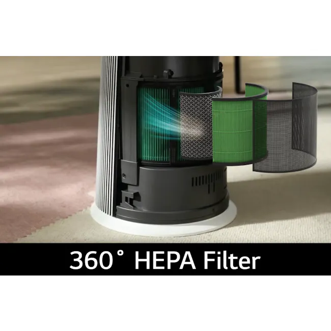 LG Puricare™ Aerofurniture - Cream White - 9 - HEPA filter, 360-degree filtration, air purification, indoor air quality