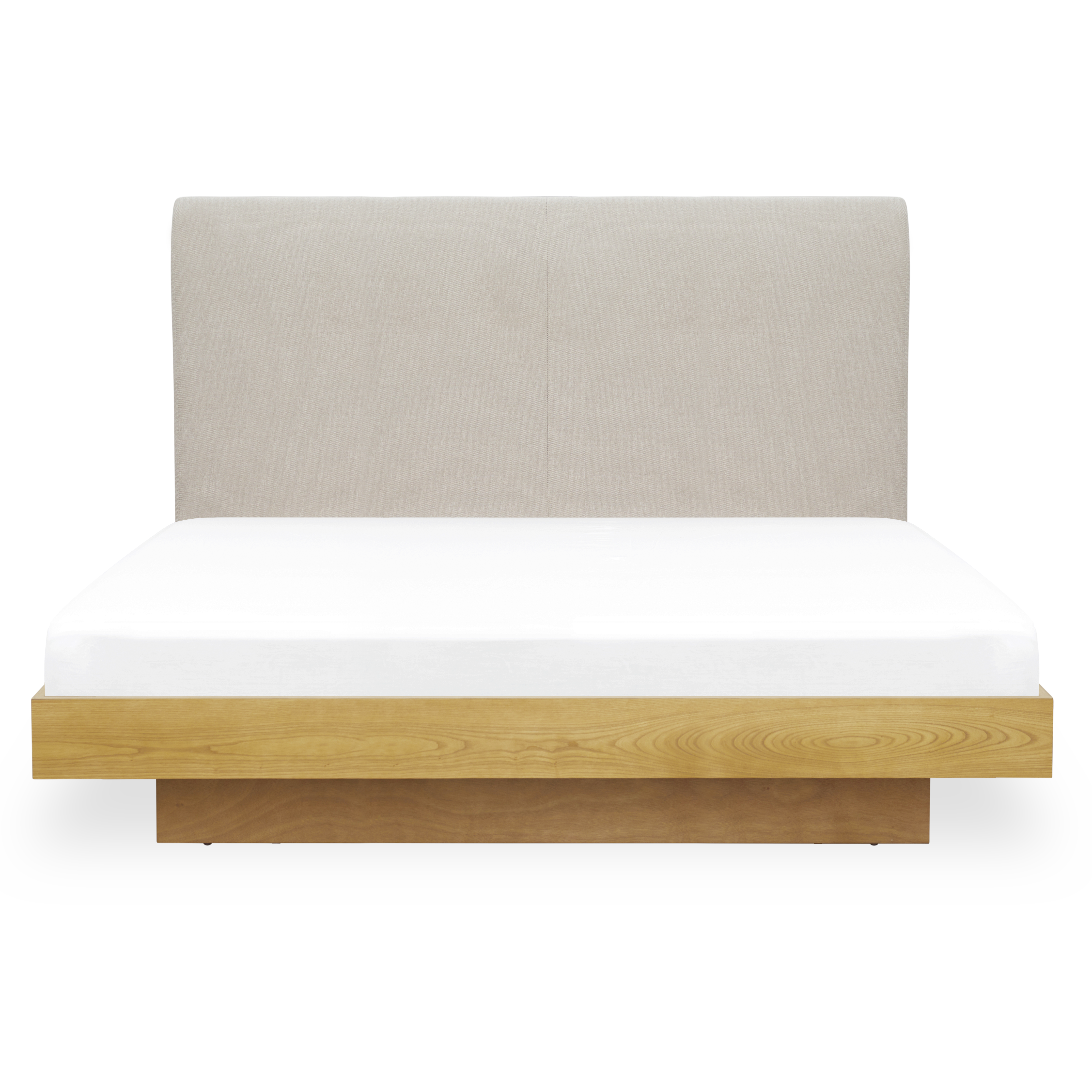 Kenzou King Bed, Oak, Beige