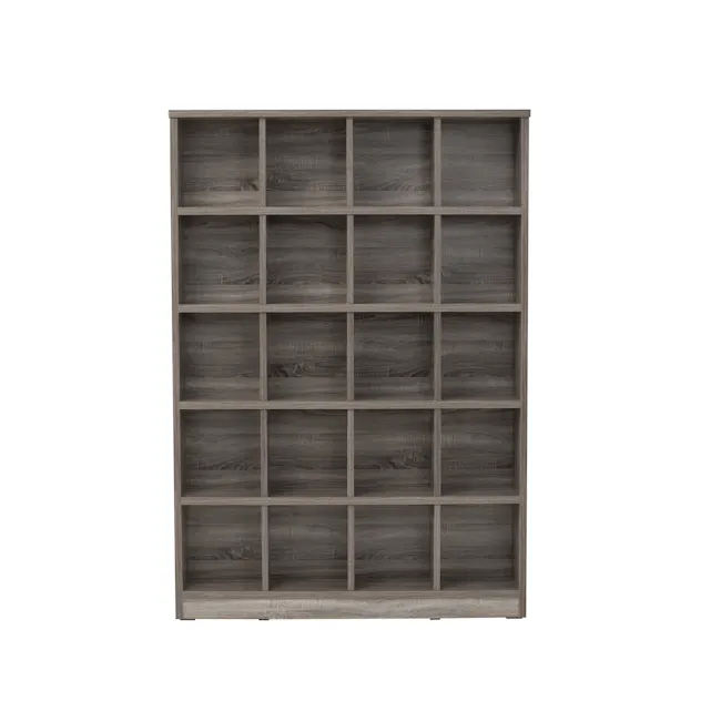 Harry 4x5 Shelving Unit - Dark Sonoma - 1 - Wooden bookshelf, minimalist design, dark wood finish, open shelving