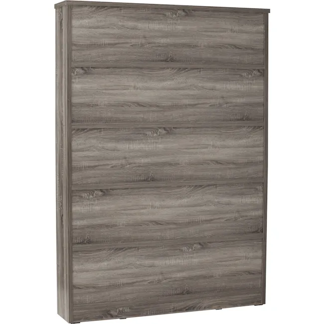 Harry 4x5 Shelving Unit - Dark Sonoma - 6 - Wooden cabinet with natural grain texture, vertical panel design, rustic