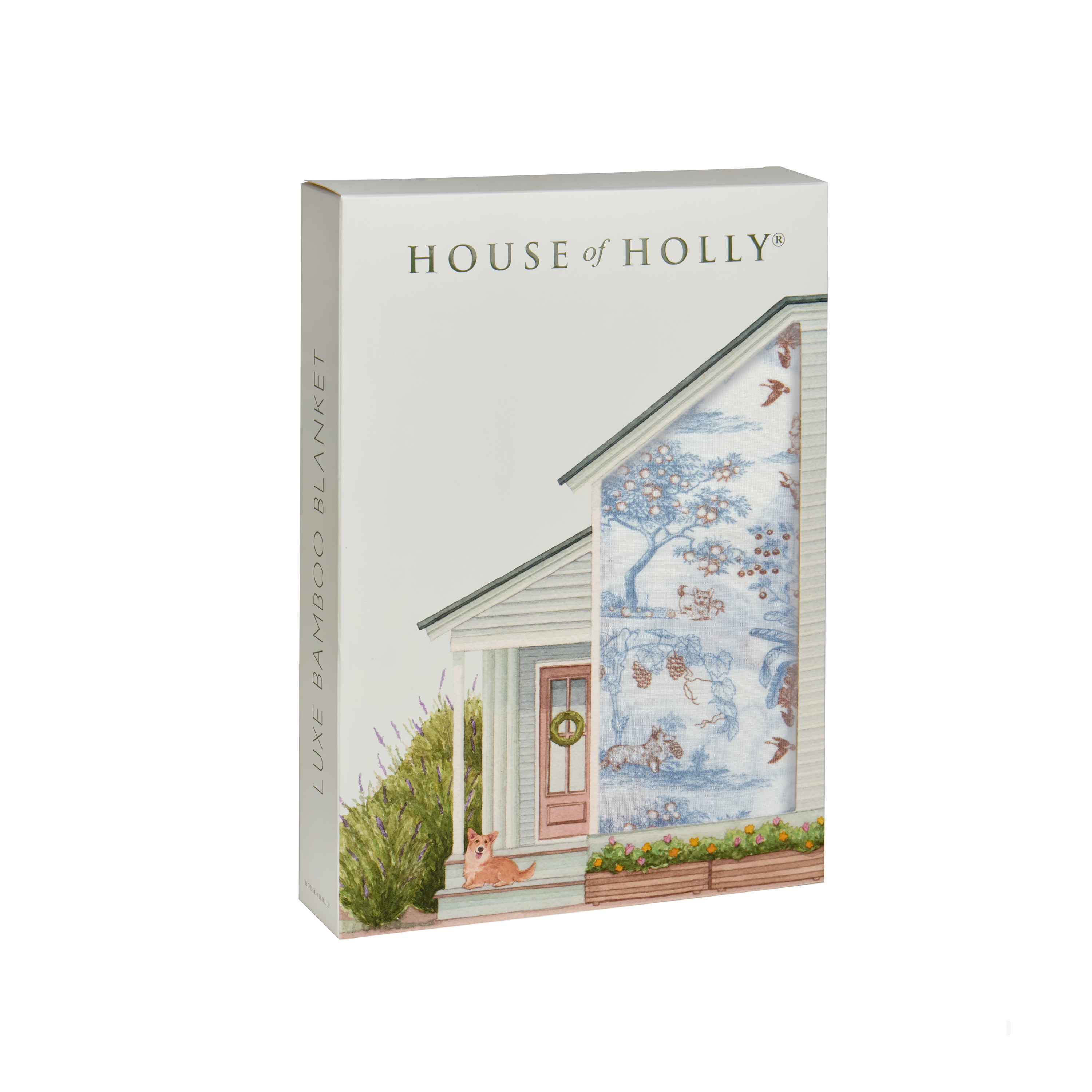 House of Holly Bamboo Blanket - Fruit Toile (Blueberry)
