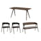 Anzac Dining Table 1.6m with Melda Bench 1.1m with 2 Melda Dining Armchairs in Chestnut - 0