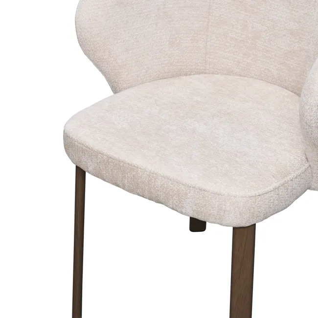 (As-is) Apollo Dining Armchair - Beige, Walnut - 10