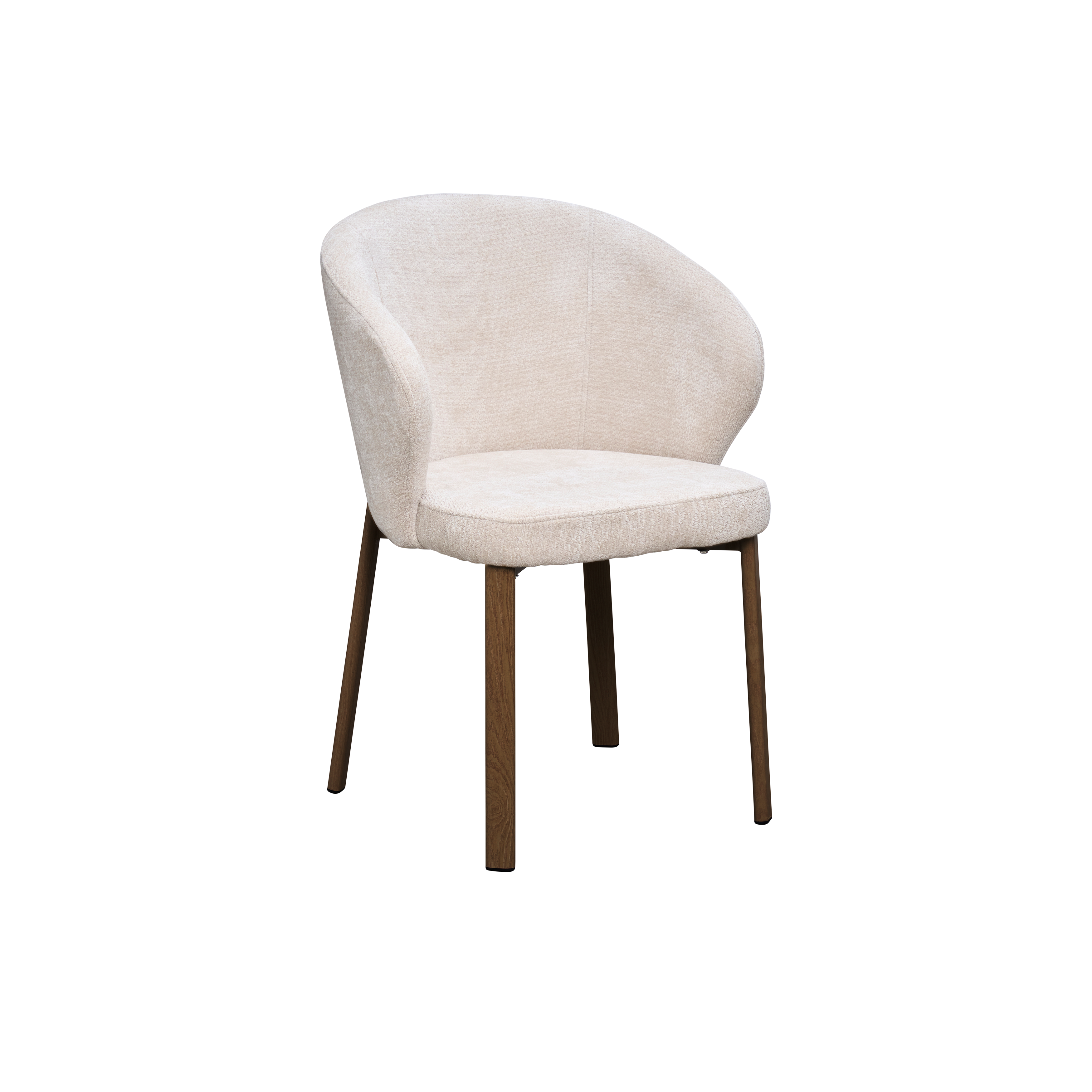 Apollo Dining Armchair - Beige, Walnut