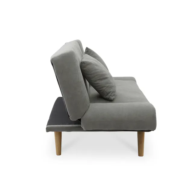 Maven 3 Seater Sofa Bed - Pigeon Grey - 8 - Grey upholstered sofa with wooden legs, modern design, minimalist style