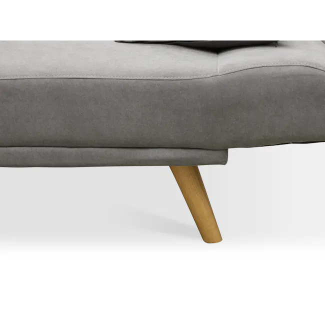 Maven 3 Seater Sofa Bed - Pigeon Grey - 15 - Gray upholstered chair, wooden legs, minimalist design, soft fabric upholstery