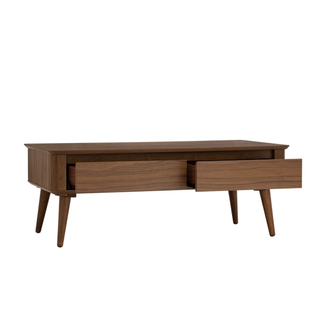 Dimitri Coffee Table - 6 - Wooden side table with drawer and shelf, minimalist design, modern aesthetic, natural wood