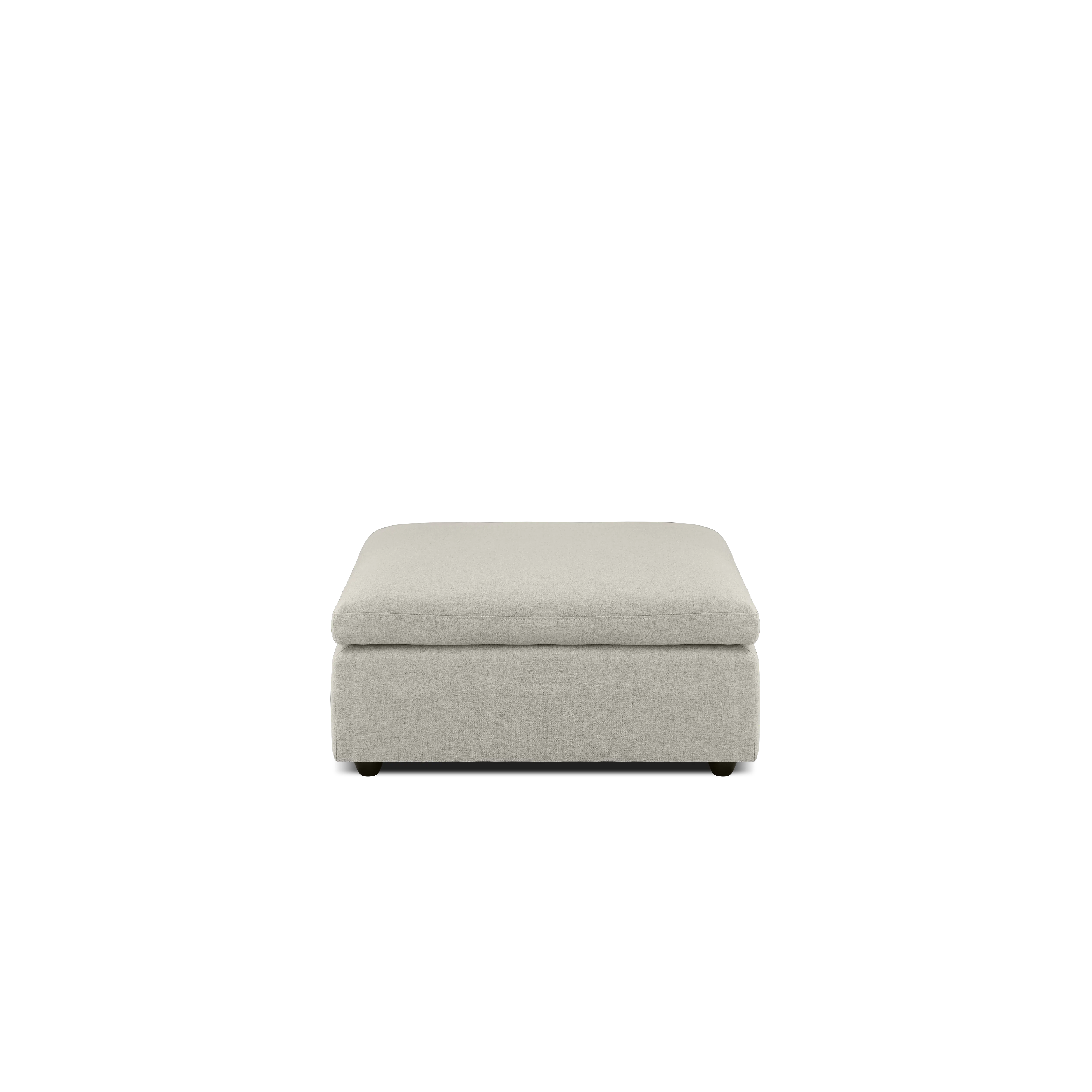 Liam 4 Seater Extended Sofa - Ivory (Fabric) - 25 - Modern minimalist sofa, light gray fabric, sleek design, comfortable