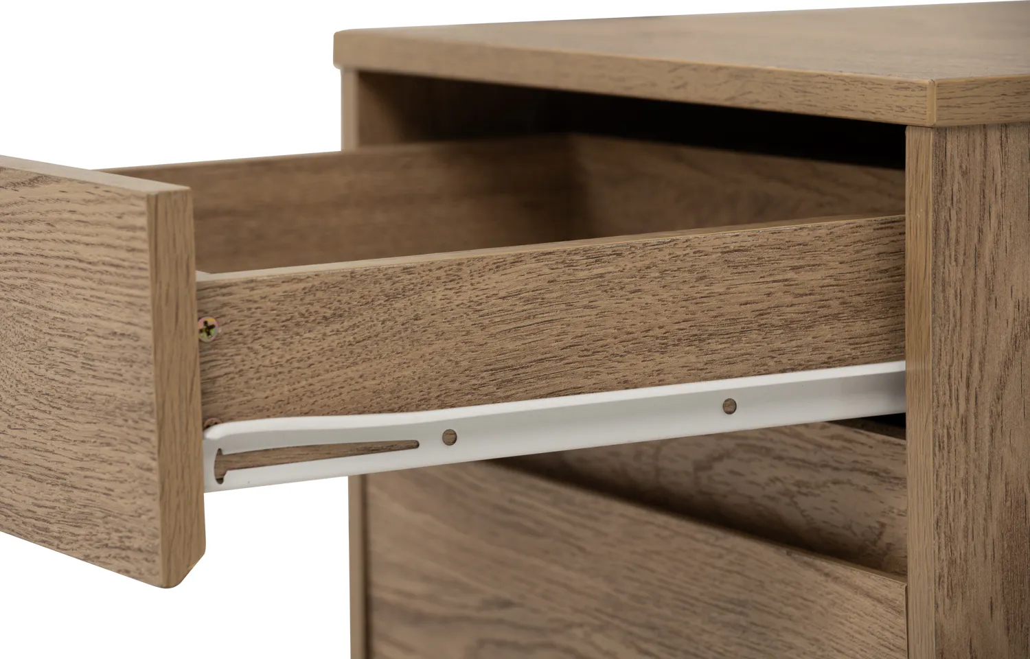 Herschel Bedside Table - Natural - 10 - Wooden drawer with metal pull chain, white metal pull chain, wooden drawer with