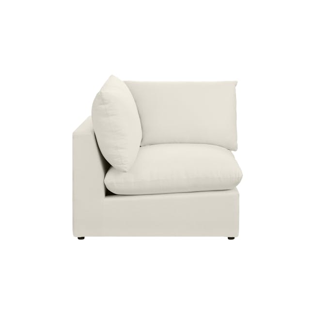 (As-is) Russell Corner Unit - Oat (Eco Clean Fabric) - 1 - 11 - White sofa, minimalist design, modern decor, cozy seating
