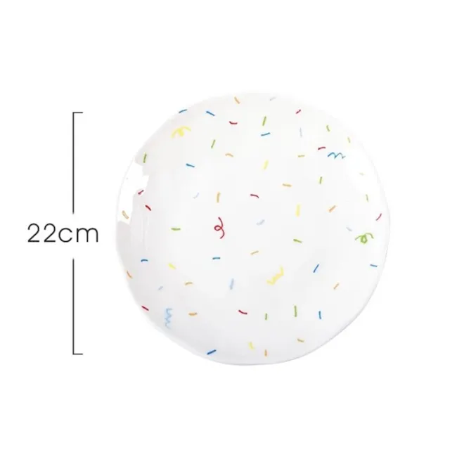 Confetti Round Ceramic Side Plate 22cm - 4
