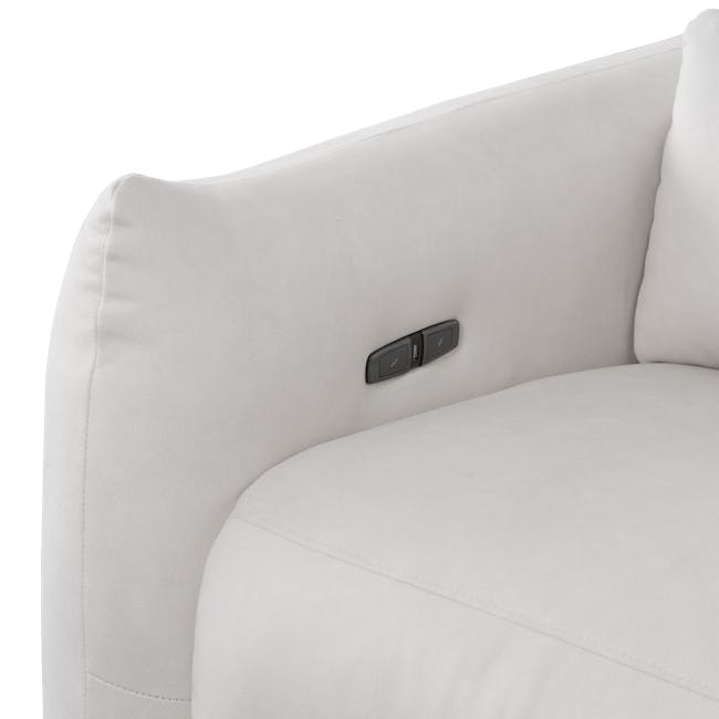 Lloyd 2 Seater Power Recliner Sofa - Misty Grey (Scratch Resistant) - 8 - White upholstered sofa, sleek design, soft