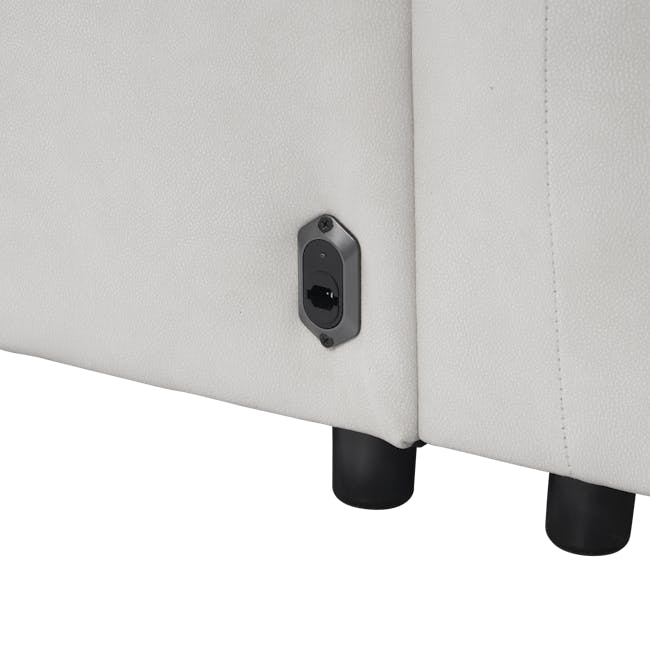 Lloyd 2 Seater Power Recliner Sofa - Misty Grey (Scratch Resistant) - 10 - Sleek black camera mount on white fabric surface