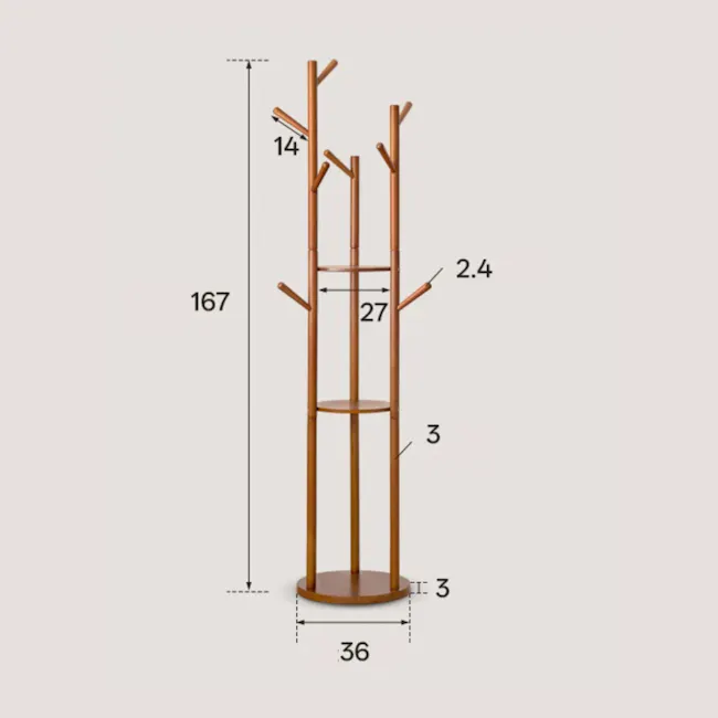 Cecil Clothes Hanger Rack - Walnut - 10