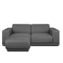 Milan 4 Seater Sofa with Ottoman - Smokey Grey (Faux Leather) - 16