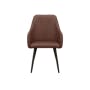 Charlie Dining Armchair - Saddle Brown (Faux Leather) - 2