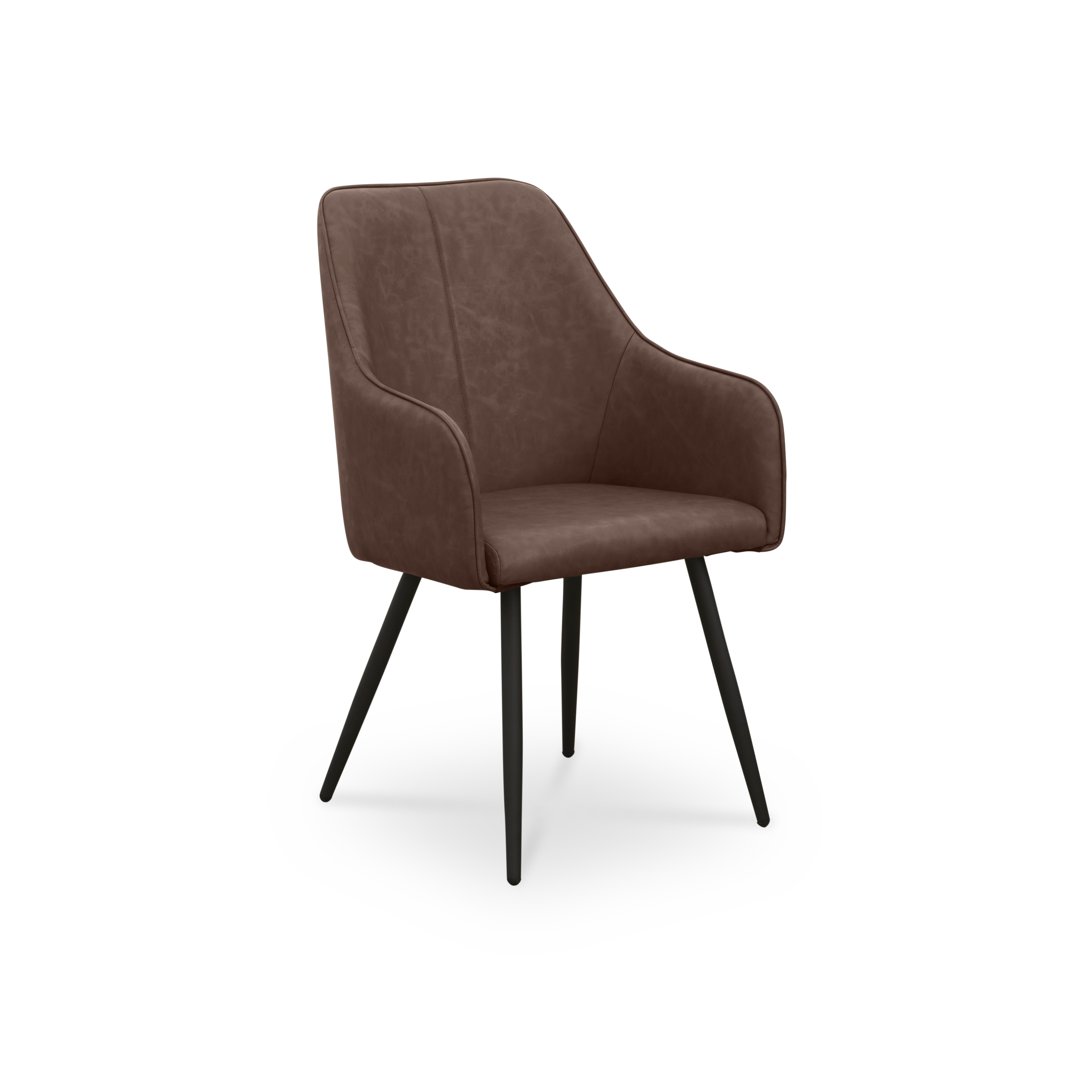 Charlie Dining Armchair - Saddle Brown (Faux Leather)