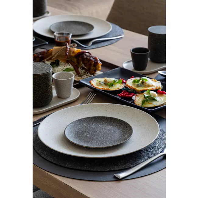 Sonite Husk Side Plate 15cm - Dune (Set of 4) - 2 - modern dining table, minimalist tableware, ceramic plates, textured gray