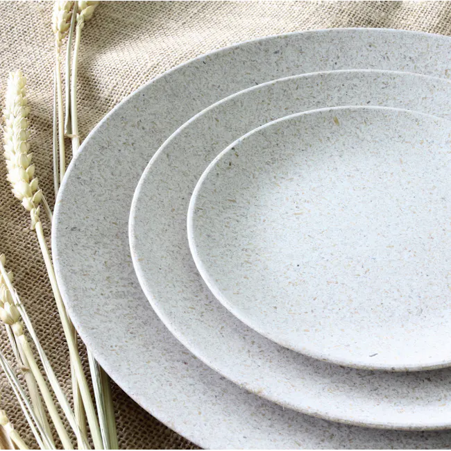 Sonite Husk Side Plate 15cm - Dune (Set of 4) - 3 - Burlap tablecloth, wheat stalks, rustic decor, textured plates, natural