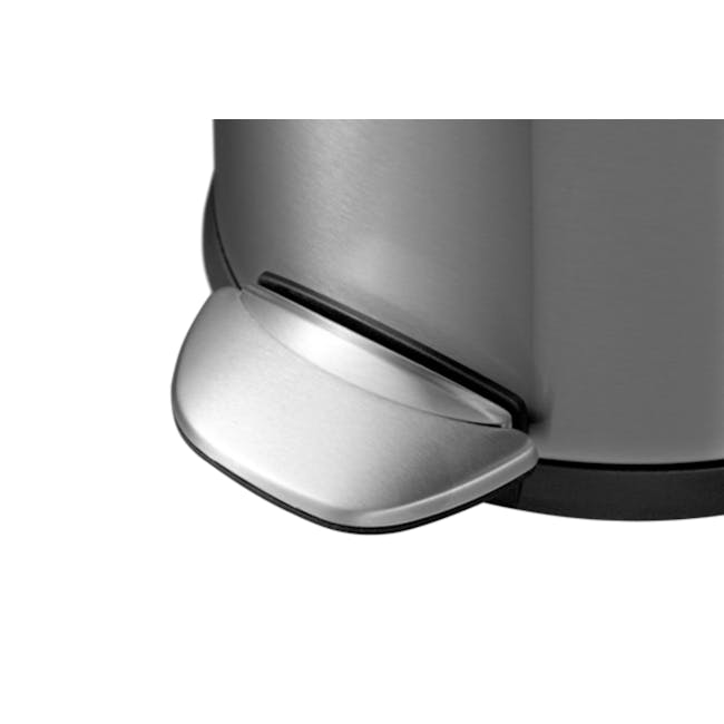 EKO Luna Stainless Steel Step Bin With Soft Closing Lid - Titanium Grey (4 Sizes) - 1
