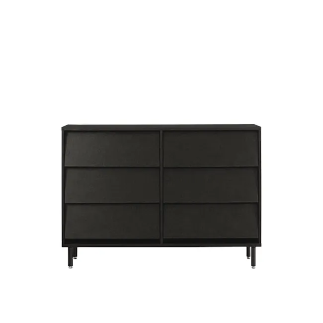 Laura 6 Drawer Chest 1.2m - Black - 1