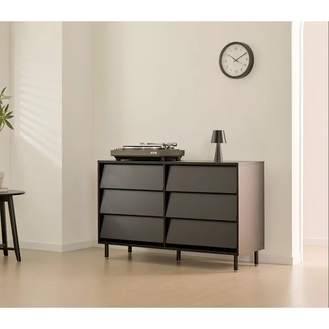 Laura 6 Drawer Chest 1.2m - Black - 2