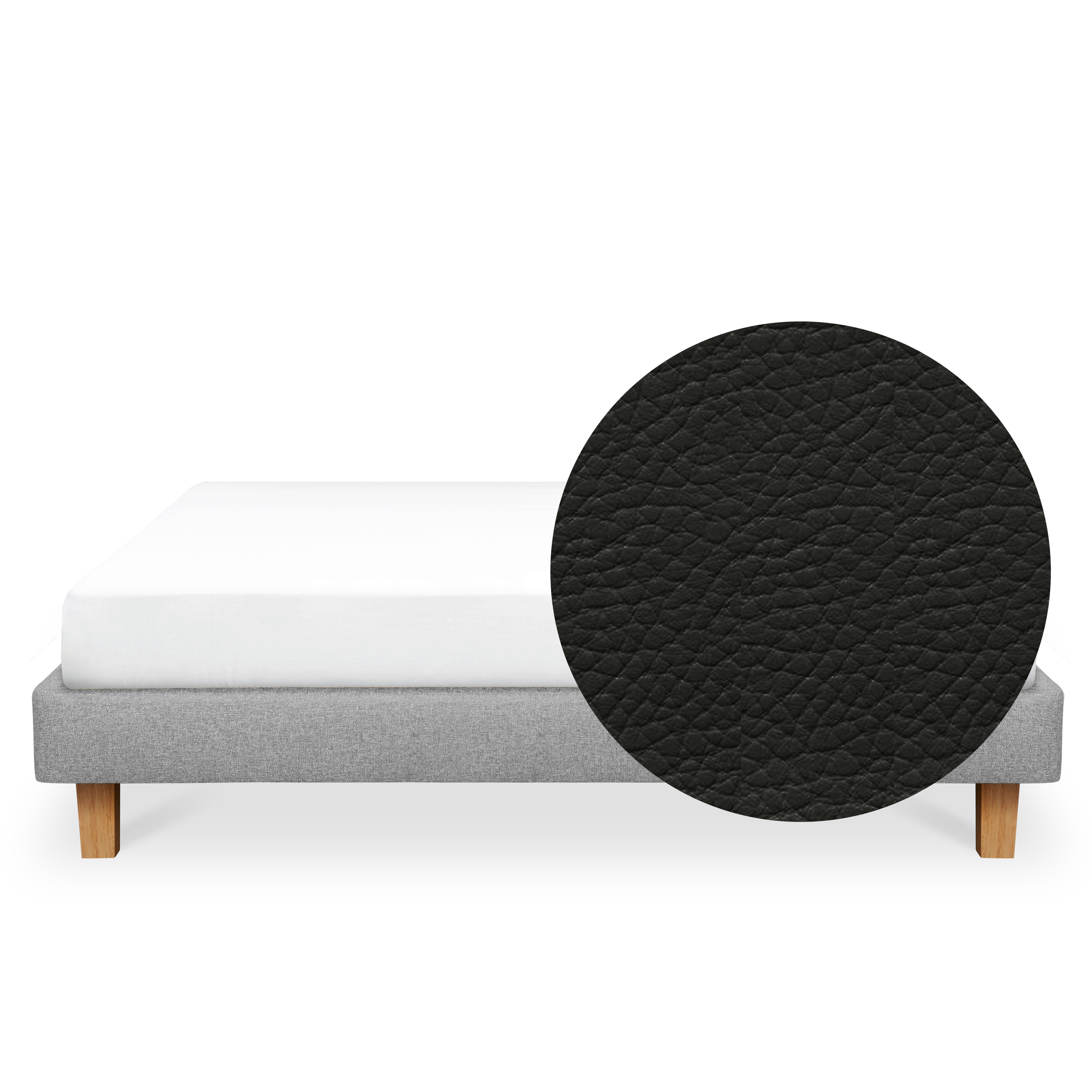 ESSENTIALS King Divan Bed - Coal (Faux leather)