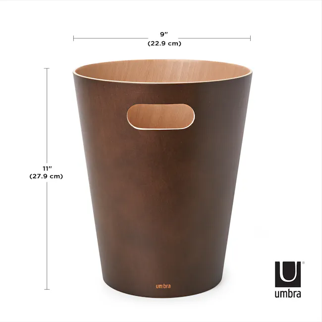 Woodrow Can - Espresso - 8 - Umbrella, wooden, cylindrical, brown, sleek, modern, design, storage, container, height, 9