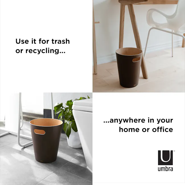 Woodrow Can - Espresso - 4 - Trash bin, recycling bin, modern design, minimalist style, eco-friendly, home office, bathroom