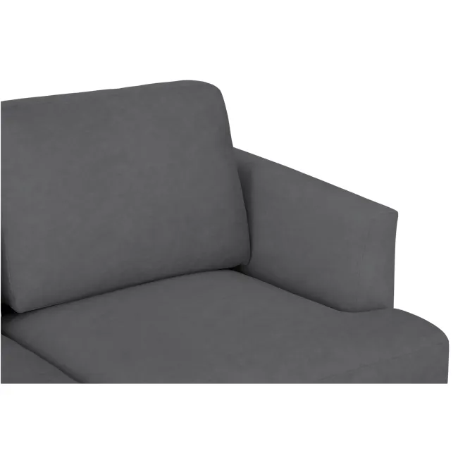 Soma 2 Seater Sofa with Soma Armchair - Dark Grey (Scratch Resistant) - 18 - Modern upholstered sofa with clean lines, Gray