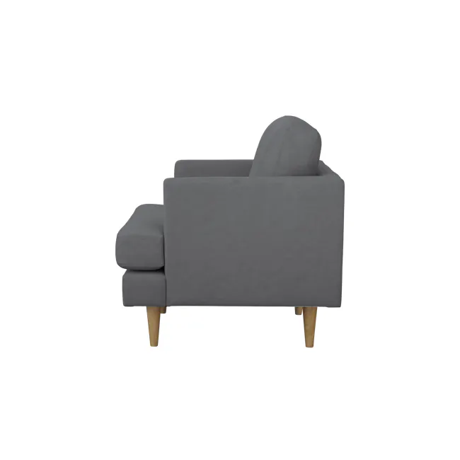 Soma 2 Seater Sofa with Soma Armchair - Dark Grey (Scratch Resistant) - 20 - Grey upholstered armchair, modern design