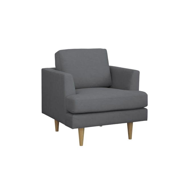 Soma 3 Seater Sofa with Soma Armchair - Dark Grey (Scratch Resistant) - 10