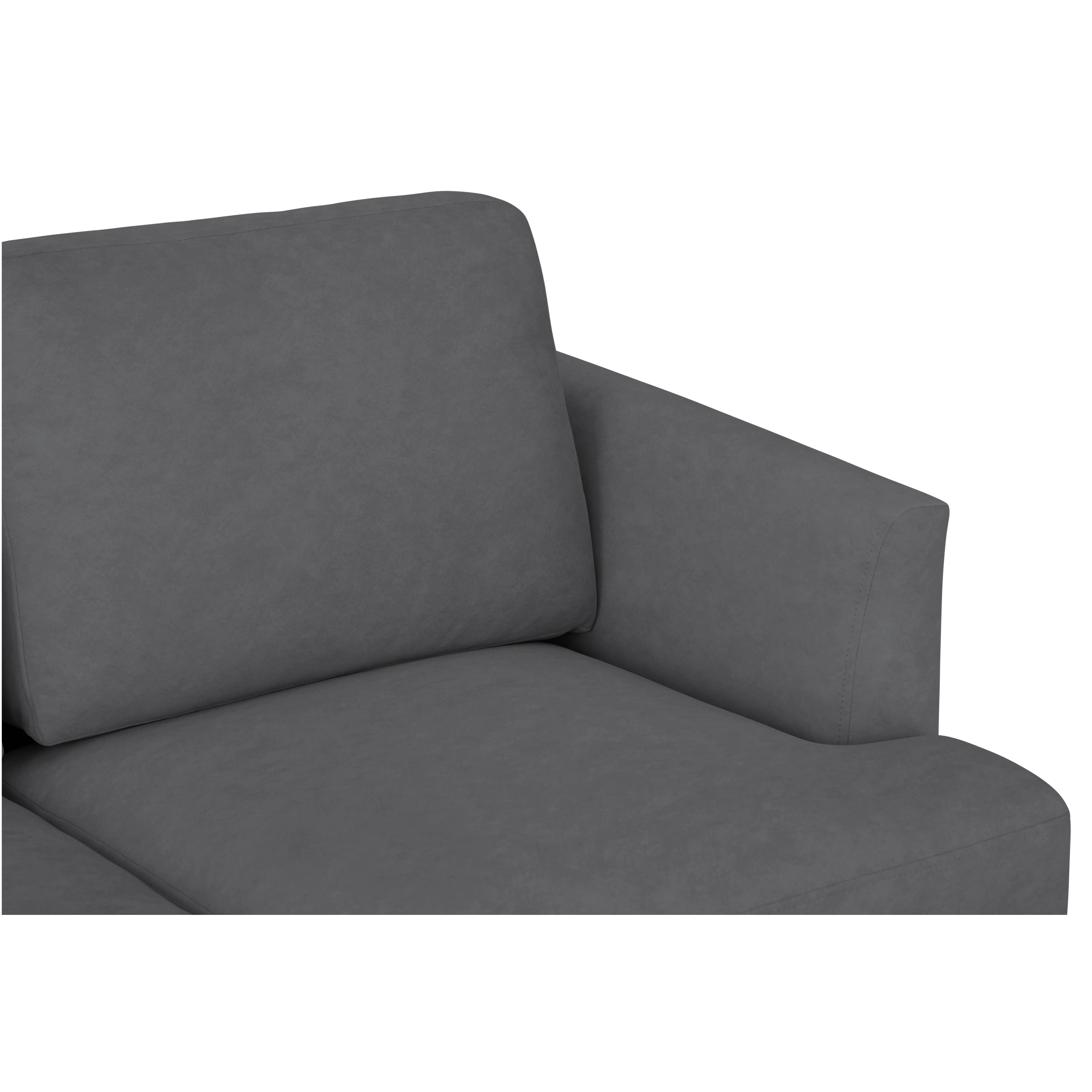 Soma 3 Seater Sofa with Soma Armchair - Dark Grey (Scratch Resistant) - 14 - Modern upholstered sofa with clean lines, Gray