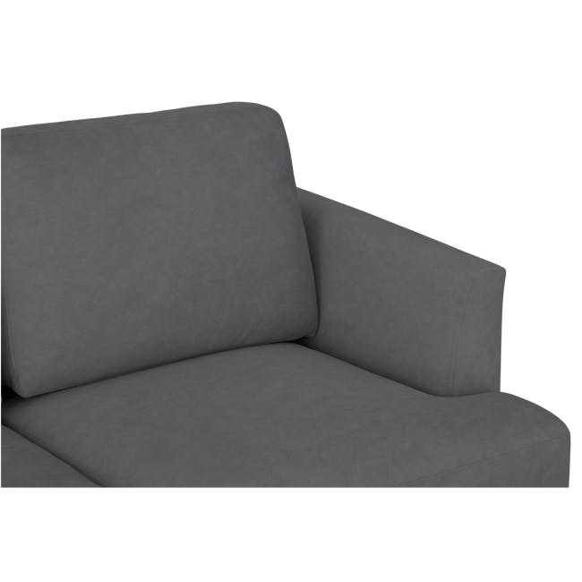 Soma 3 Seater Sofa with Soma Armchair - Dark Grey (Scratch Resistant) - 14 - Modern upholstered sofa with clean lines, Gray
